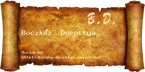 Boczkó Dorottya névjegykártya